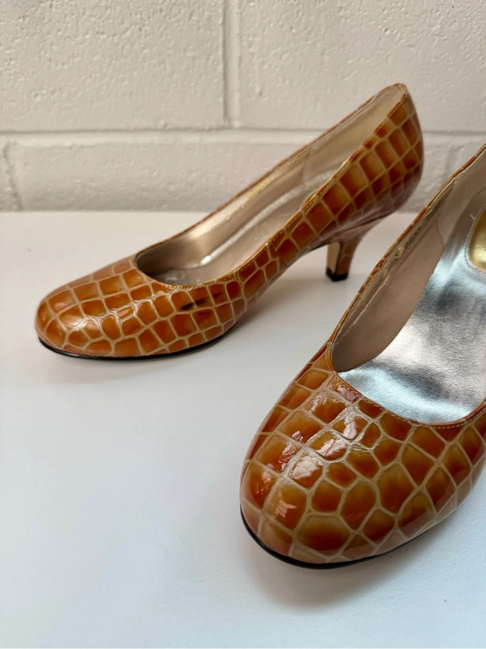 Vintage Ros Hommerson Patent Leather Croc Pumps